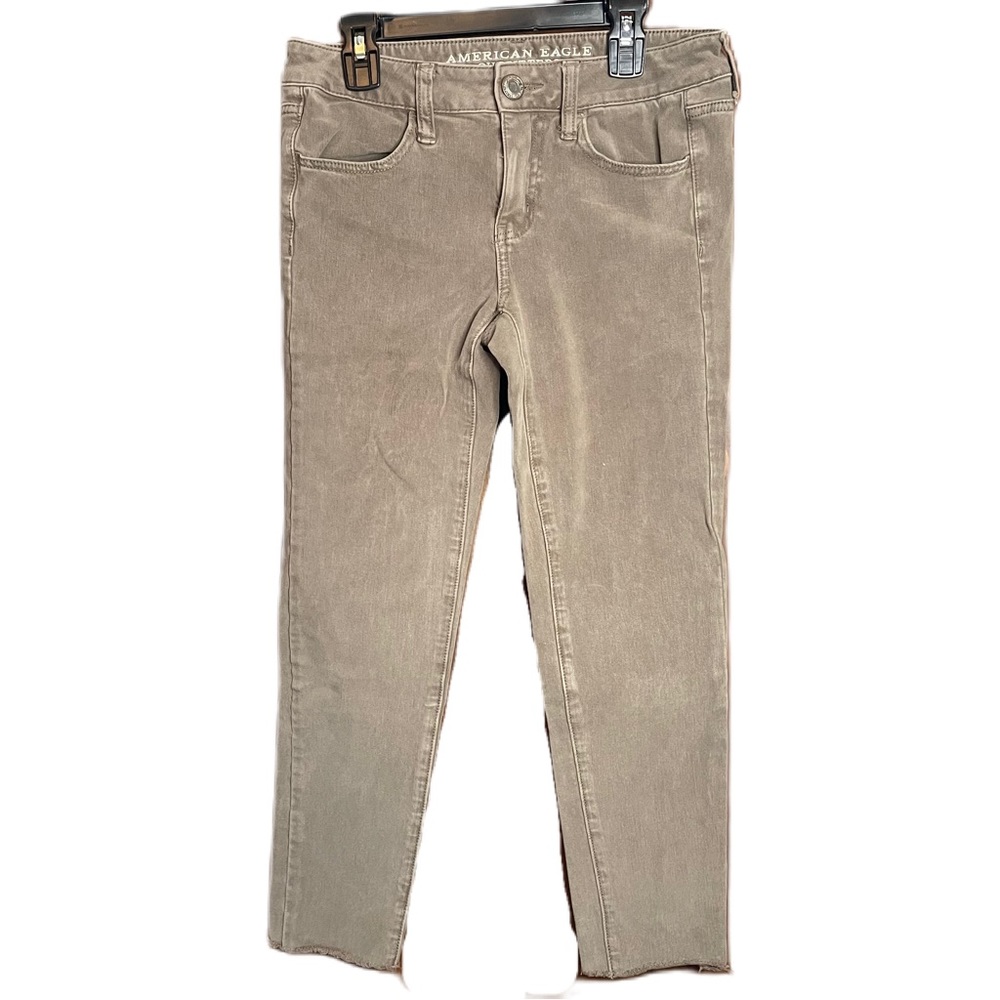 American Eagle Women’s Brown Low Rise Cropped Sateen Jeggings Jeans Size 4